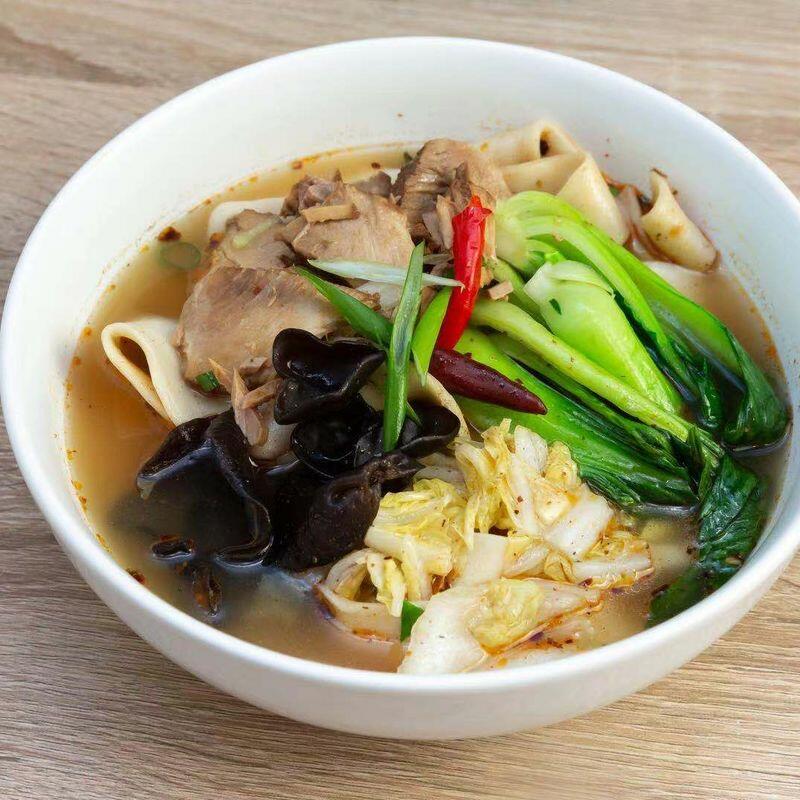 Stewed Pork Hand-Ripped Noodle in Soup